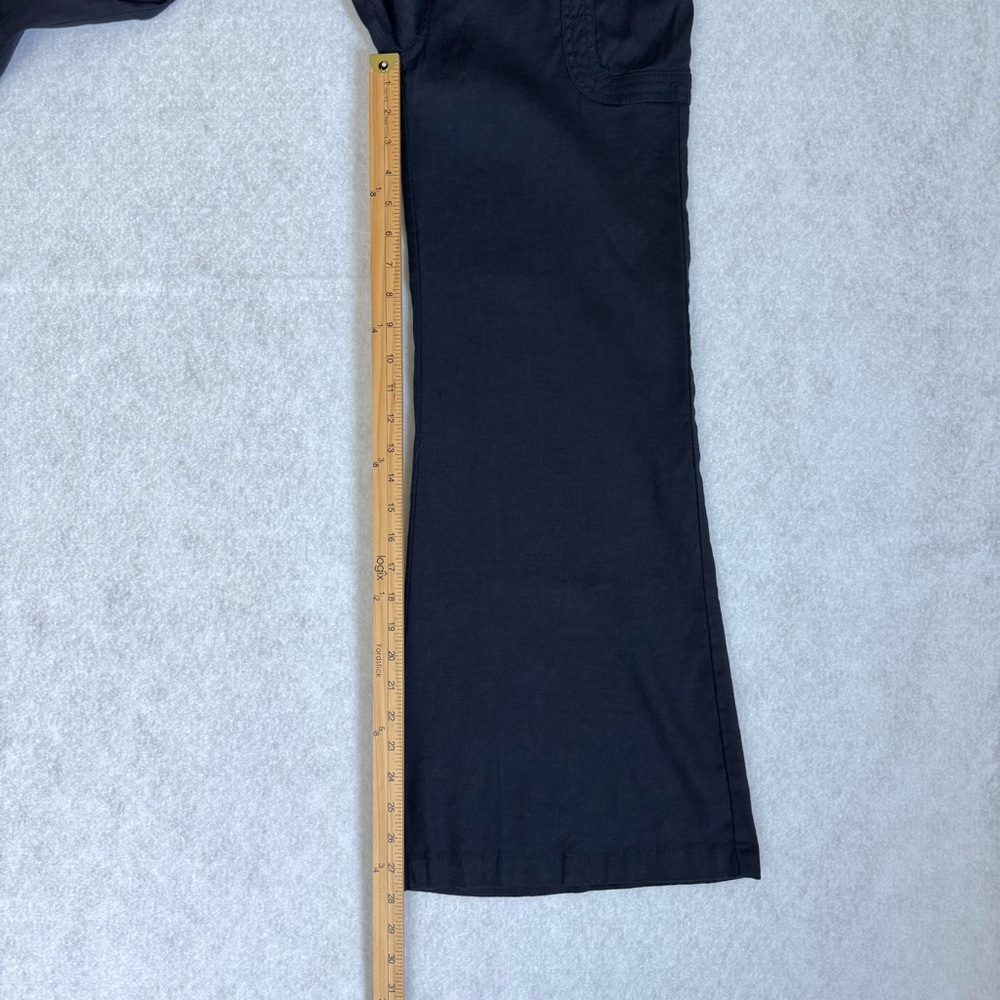 Anthropologie Womens Wide Leg Linen Blend Pants Size 25 Blue Boho Retro Preppy - Picture 13 of 15